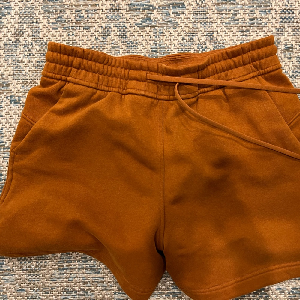Lululemon 4 inch high rise loungeful shorts butternut brown